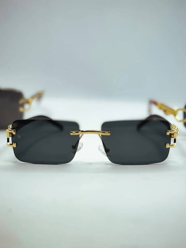 Men Rectangle Rimless Wood Glasses