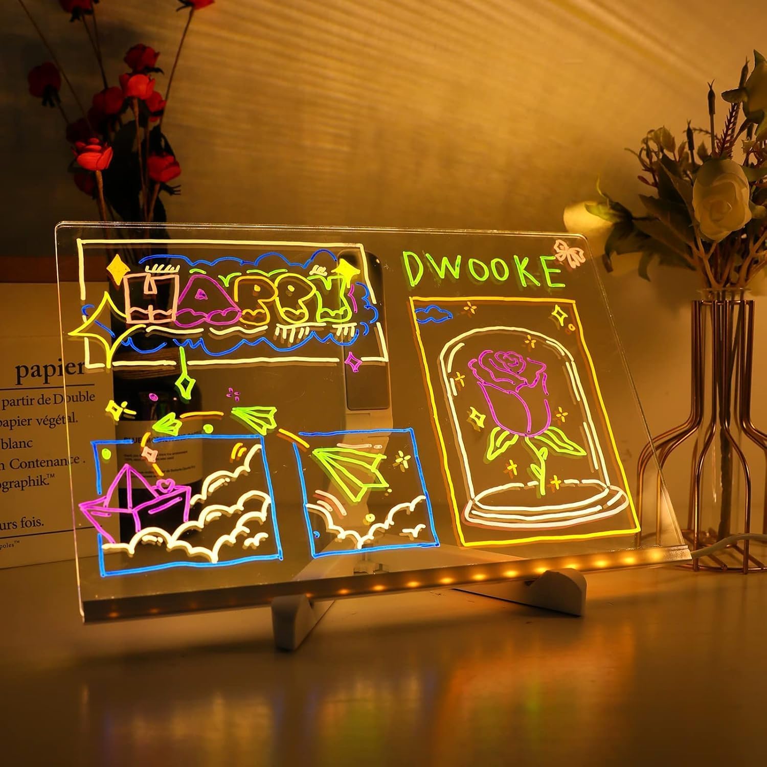 LED Note Board with 7 Colors Pen