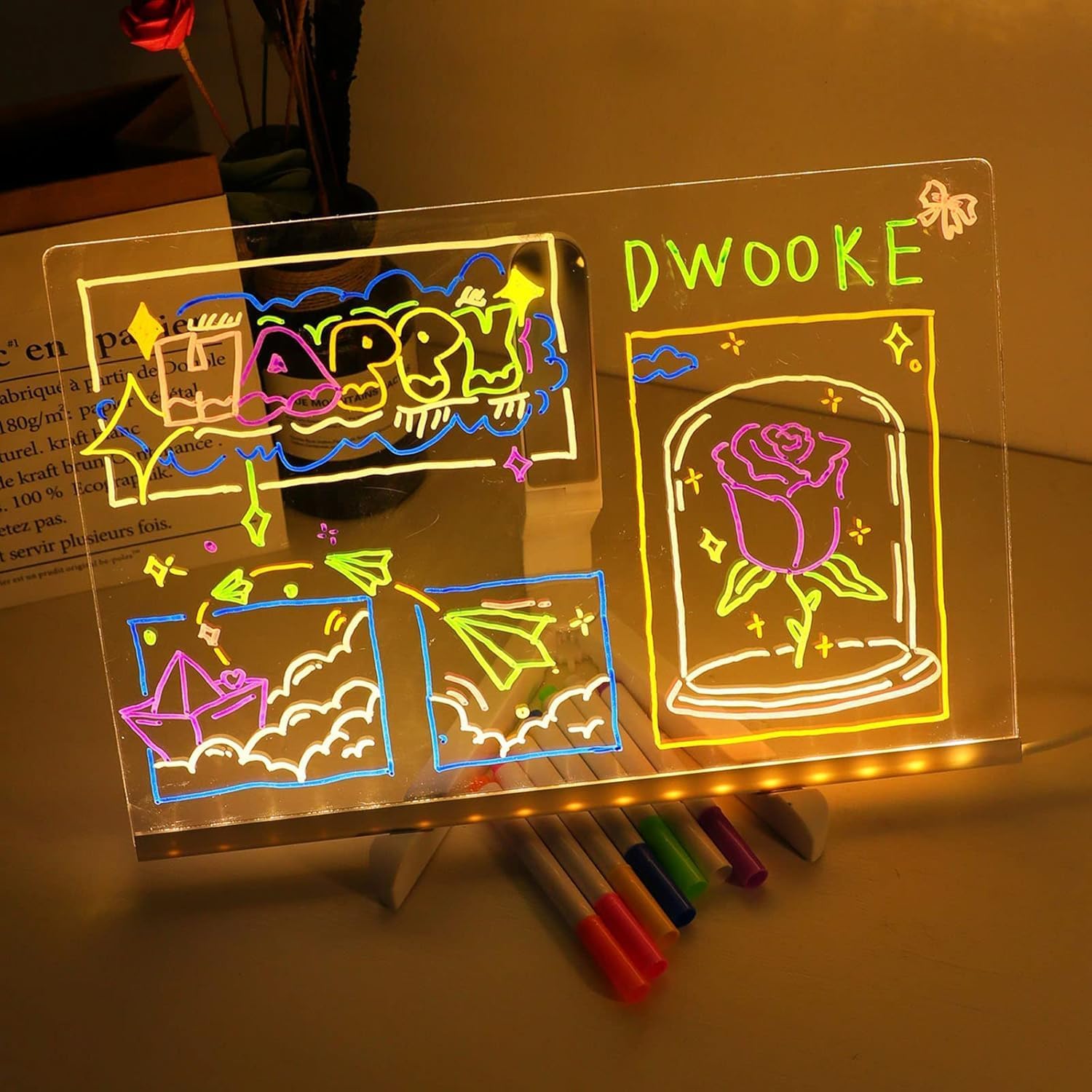 LED Note Board with 7 Colors Pen