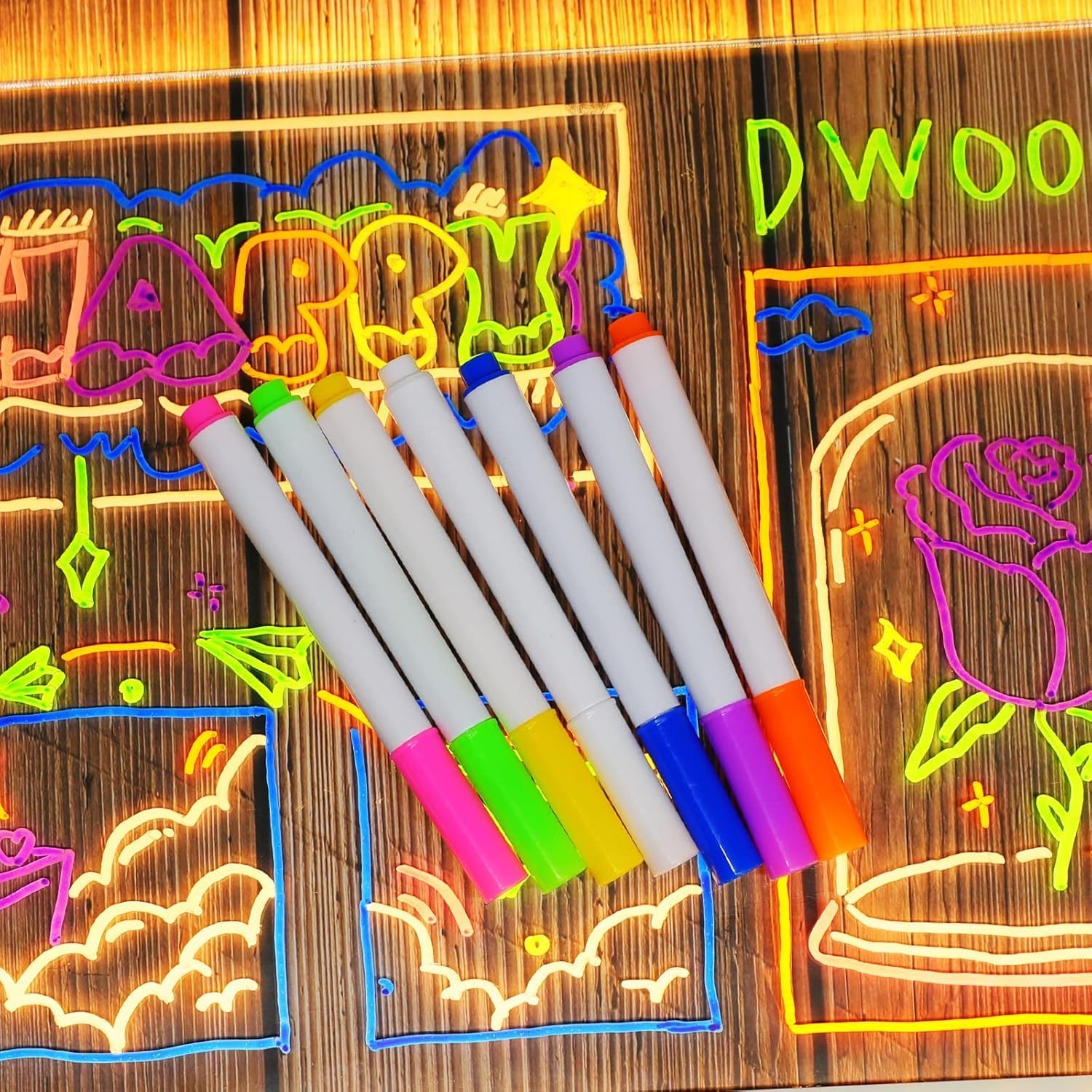 LED Note Board with 7 Colors Pen