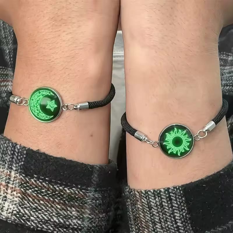 Sun Moon Bracelets Women Handmade Woven Adjustable Stainless Steel Girl Men Couple Friendship Romantic Wrist Jewelry